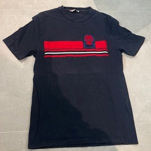Prada men size small skull navy red and white  stripes casual t-shirt